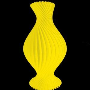 Elegant Yellow Spiral Vase0003 - Home Accent